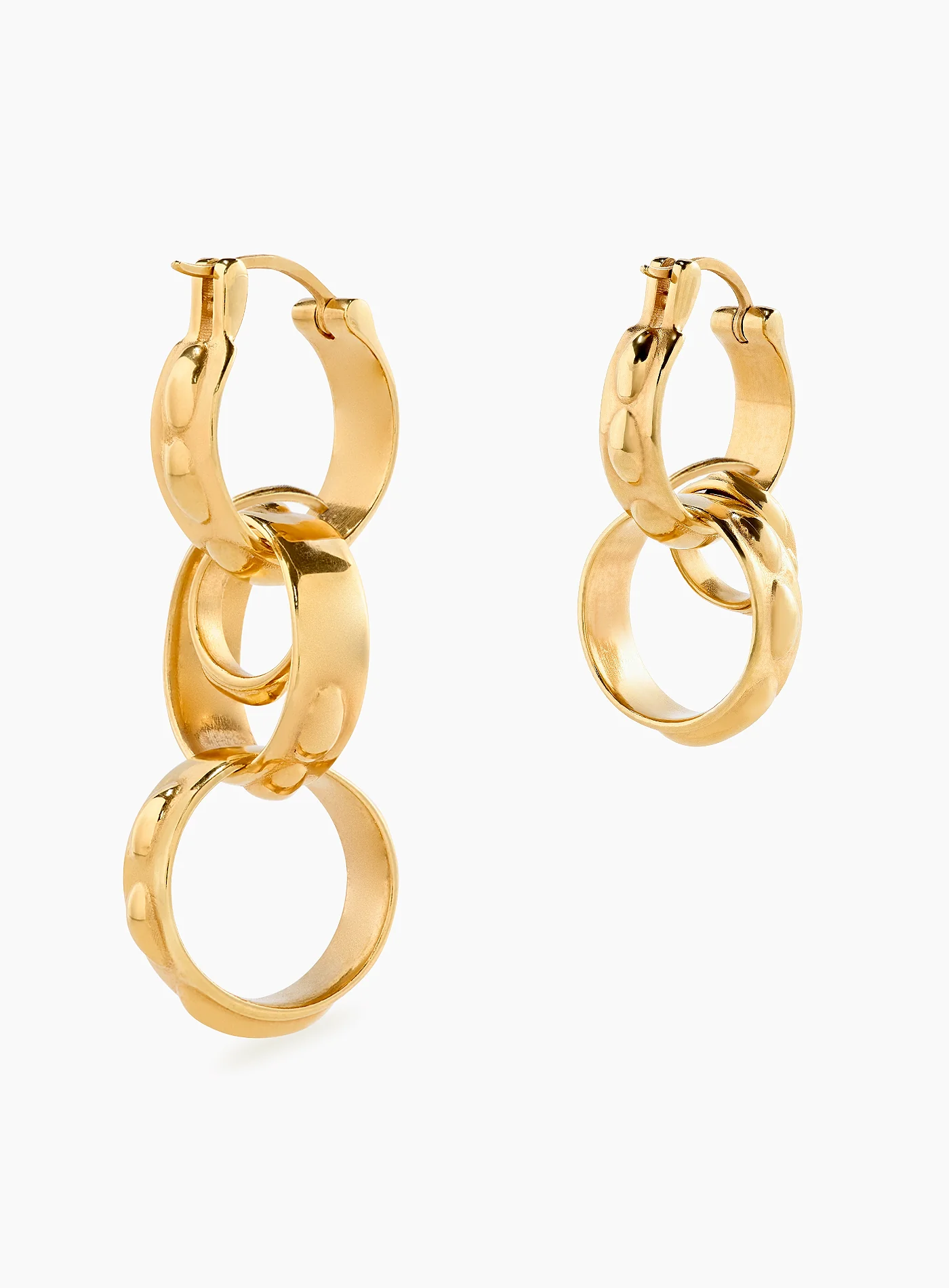 Asymmetric Modular Gold Earrings - Image 3