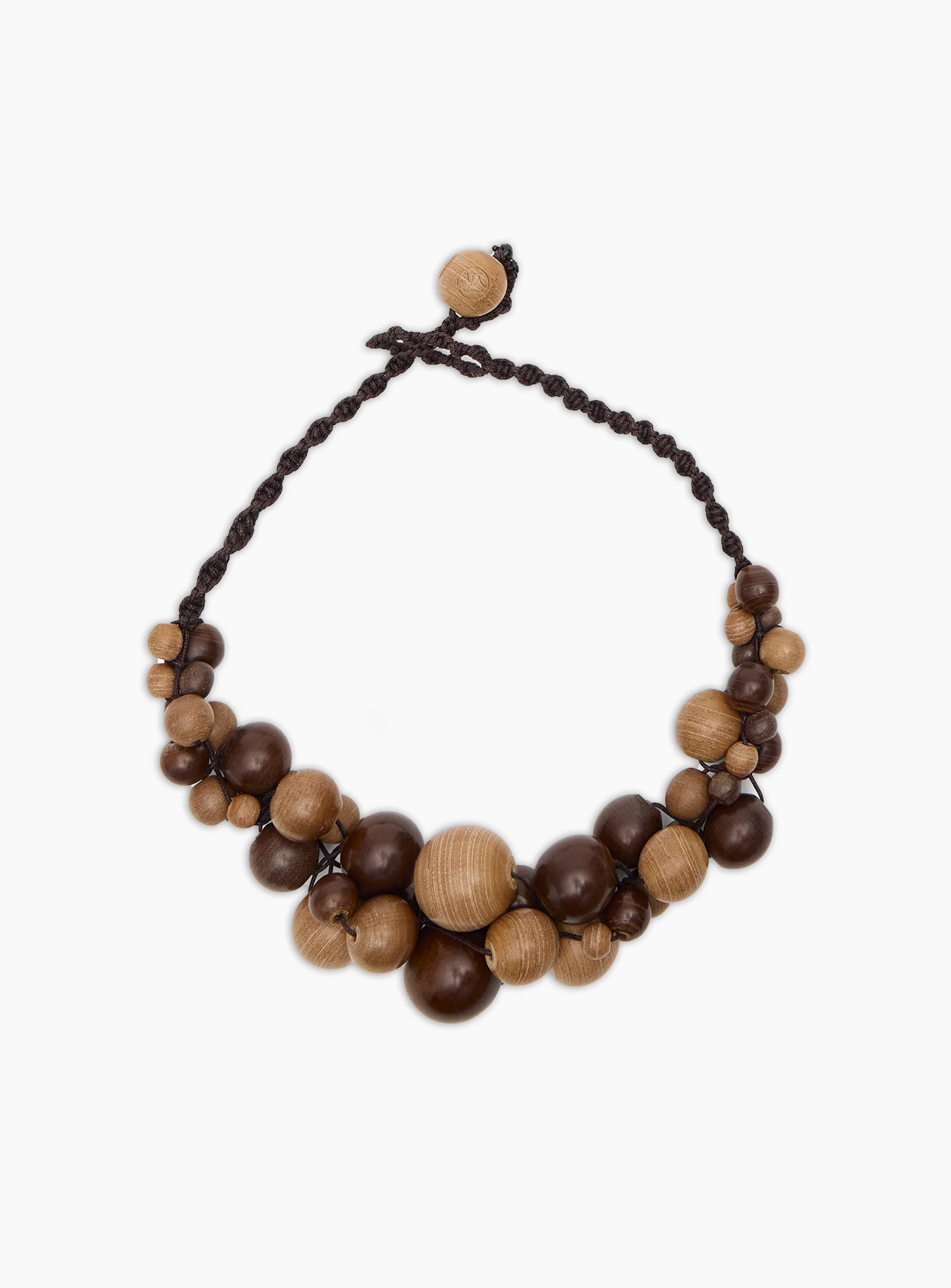 Organic necklace in brown
