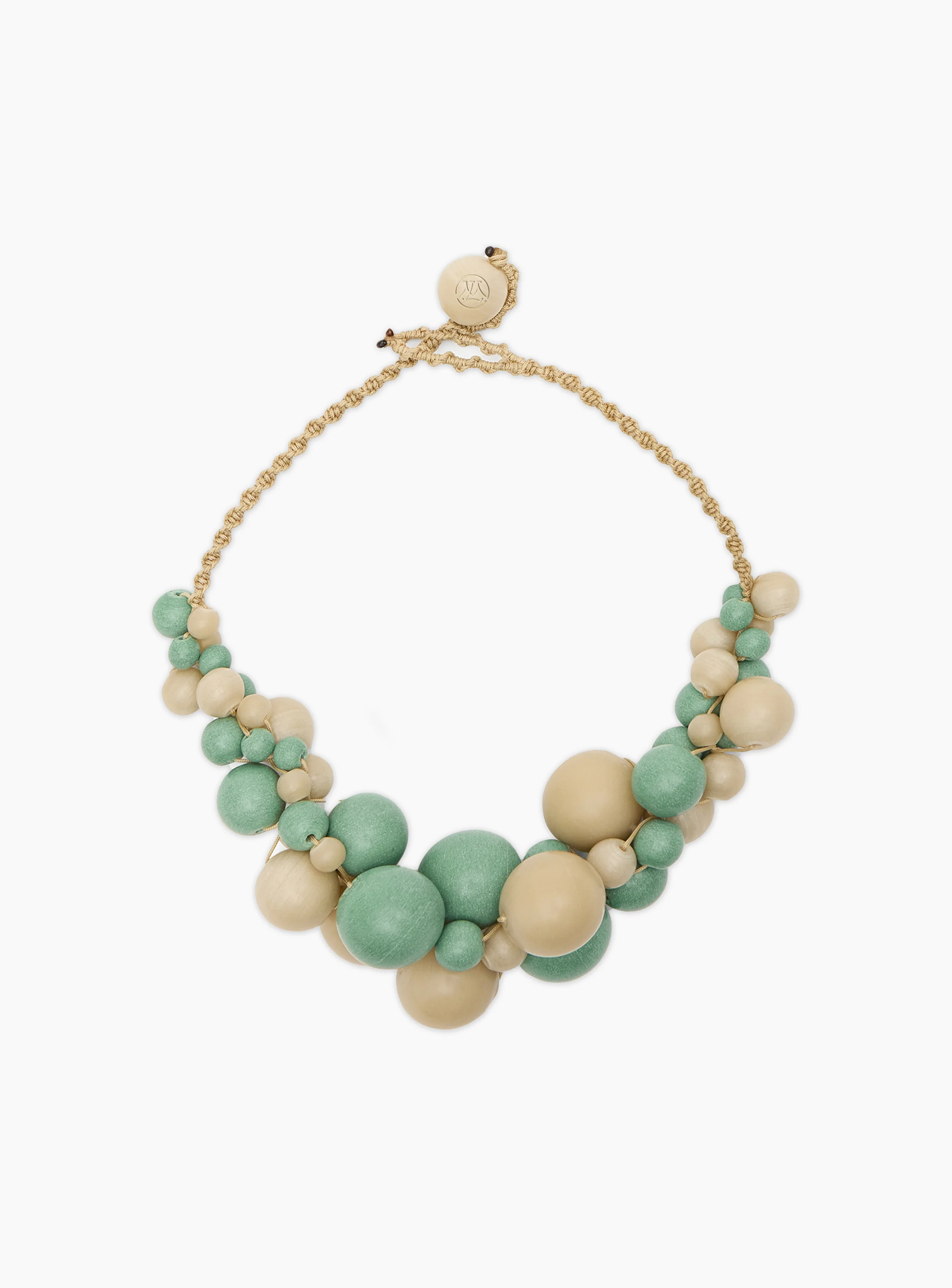 Organic necklace in green
