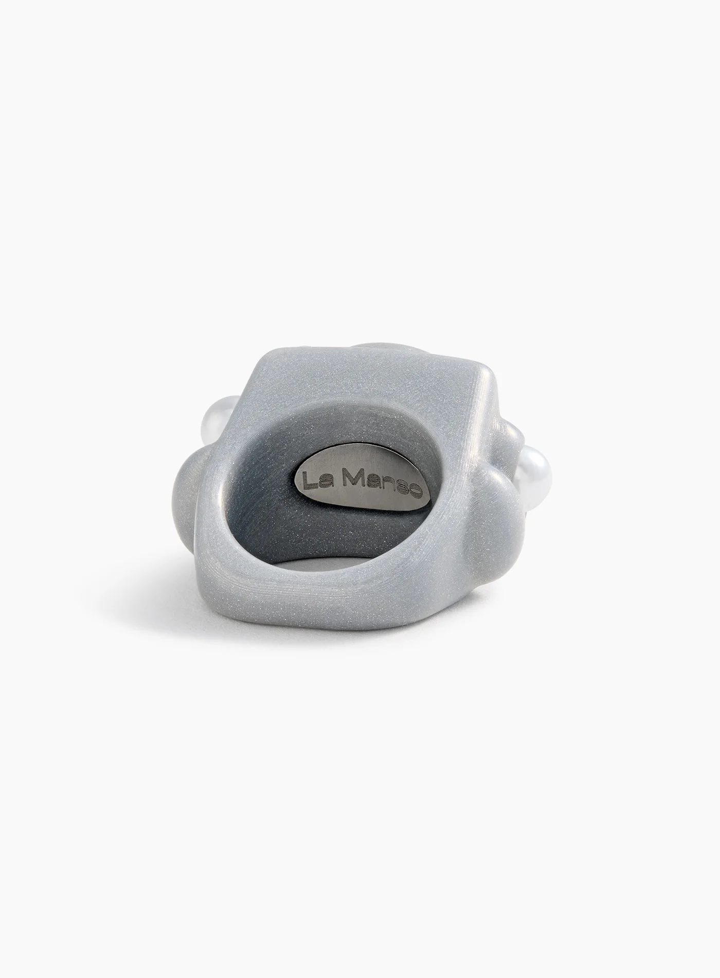 Silver ring on perla topping - Image 4