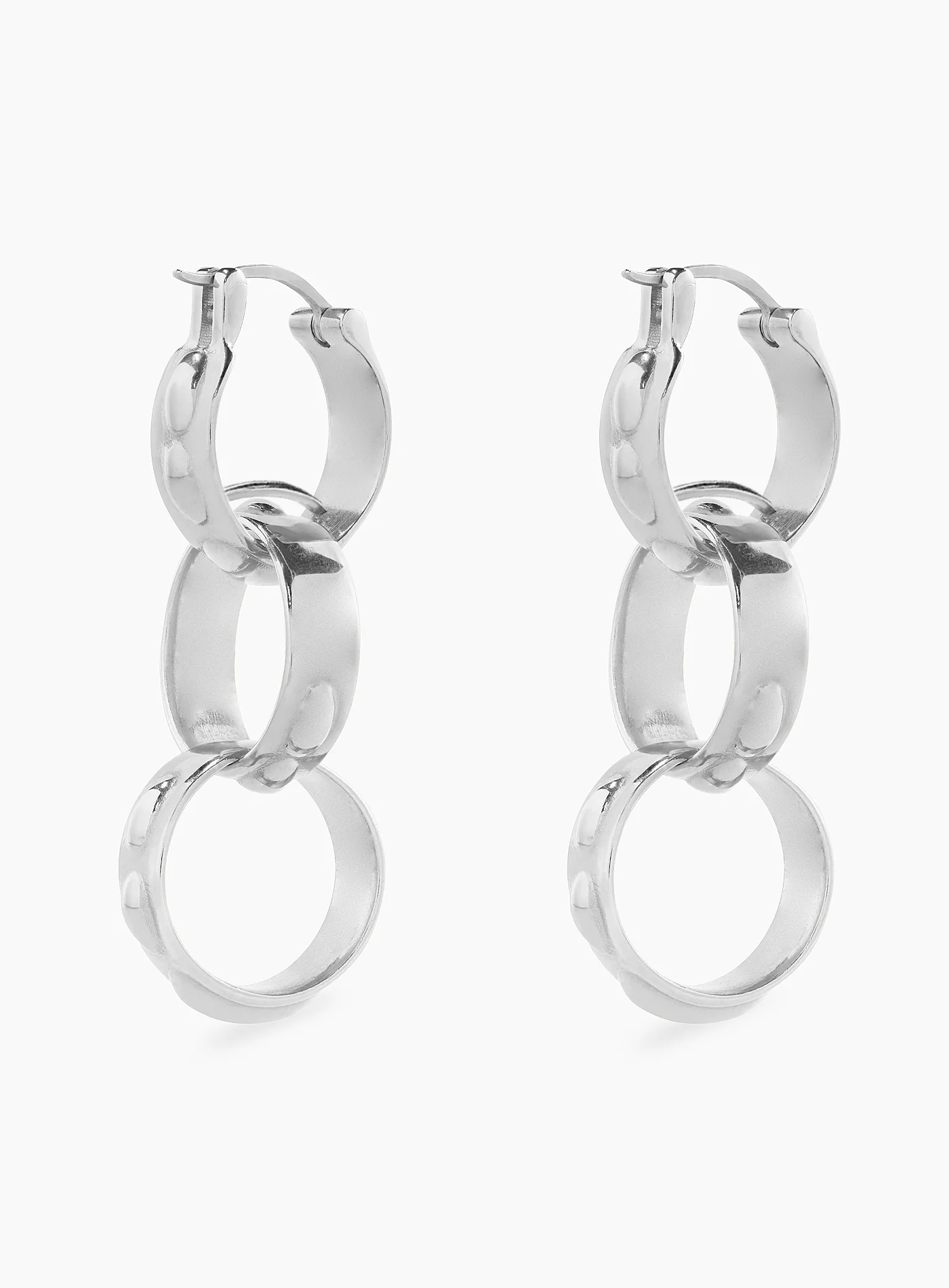 Symmetric Modular Silver Earrings - Image 3